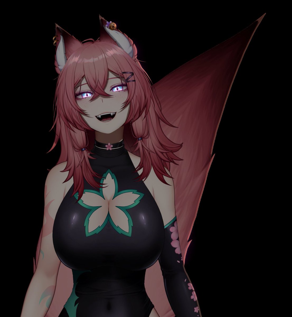 Would you watch scary movies with a Kitsune!? 😈