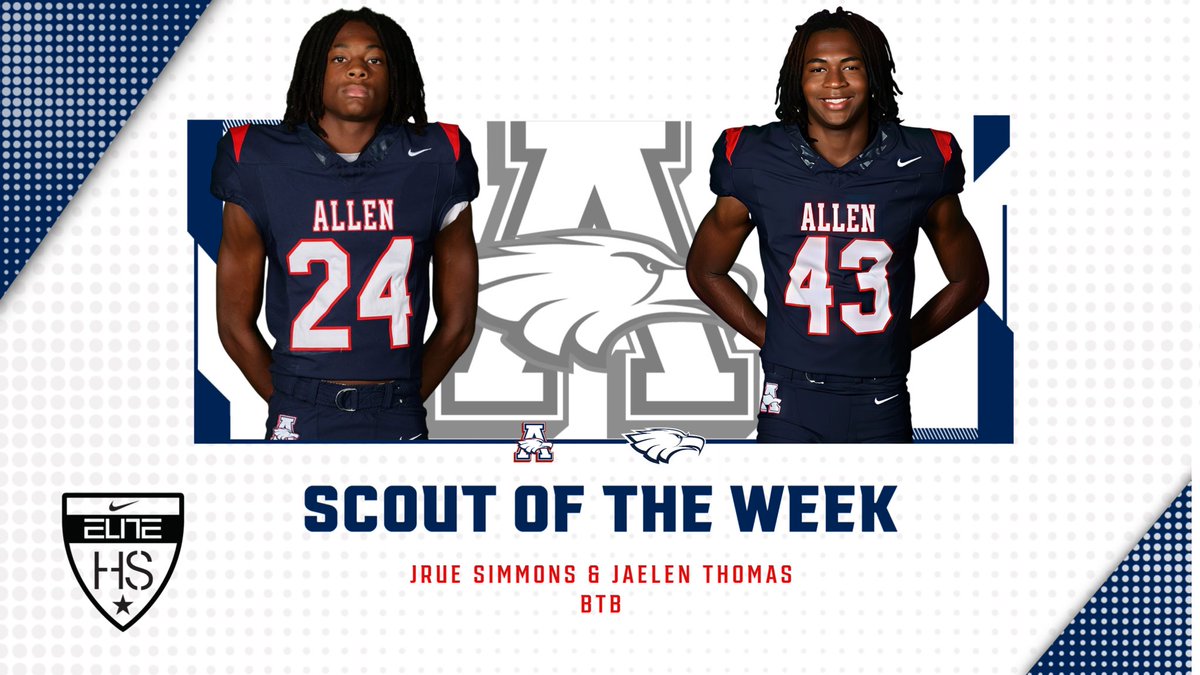 Allen Eagles Football🏆🏆🏆🏆🏆 (@alleneaglesfb) on Twitter photo 🦅🏈PLAYERS OF THE GAME🏈🦅
Wk 4 POTG💥🅰️🆙🦅
Congratulations to the following men for earning POTG honors:
OFF: <a href="/jeremiahdaoud/">Jeremiah Daoud</a> 
DEF: <a href="/timothydrakeM/">Timothy Drake</a> 
ST: <a href="/HurlessPreston/">Preston Hurless</a> 
Scout O: <a href="/JrueSimmonss/">Jrue</a> 
Scout D: Jaelen Thomas 
#BTB | #RecruitTheA | <a href="/usnikefootball/">Nike Football</a> 🦅🏈PLAYERS OF THE GAME🏈🦅
Wk 4 POTG💥🅰️🆙🦅
Congratulations to the following men for earning POTG honors:
OFF: <a href="/jeremiahdaoud/">Jeremiah Daoud</a> 
DEF: <a href="/timothydrakeM/">Timothy Drake</a> 
ST: <a href="/HurlessPreston/">Preston Hurless</a> 
Scout O: <a href="/JrueSimmonss/">Jrue</a> 
Scout D: Jaelen Thomas 
#BTB | #RecruitTheA | <a href="/usnikefootball/">Nike Football</a>