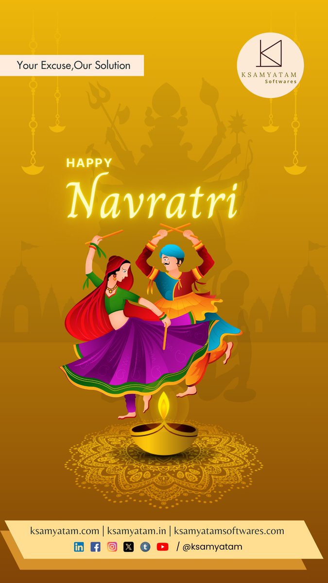 ksamyatam's tweet image. Ksamyatam Softwares Wishes You All A Very Happy Navratri
Visit ksamyatam.com | ksamyatam.in | ksamyatamsoftwares.com
Follow @ksamyatam #ksamyatam #ksamyatamsoftwares
#navratri #happynavratri #maaamba #durga #garba #garba2025