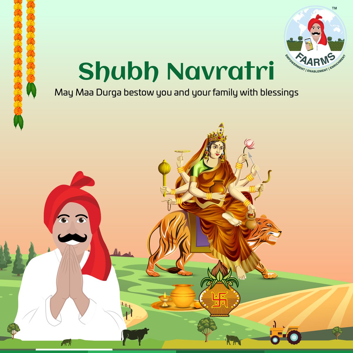 !! Shubh Navratri !!
May Maa Durga bestow you and your family with blessings

#navratri #2025 #festival2025 #Faarms #ruralindia #bharat