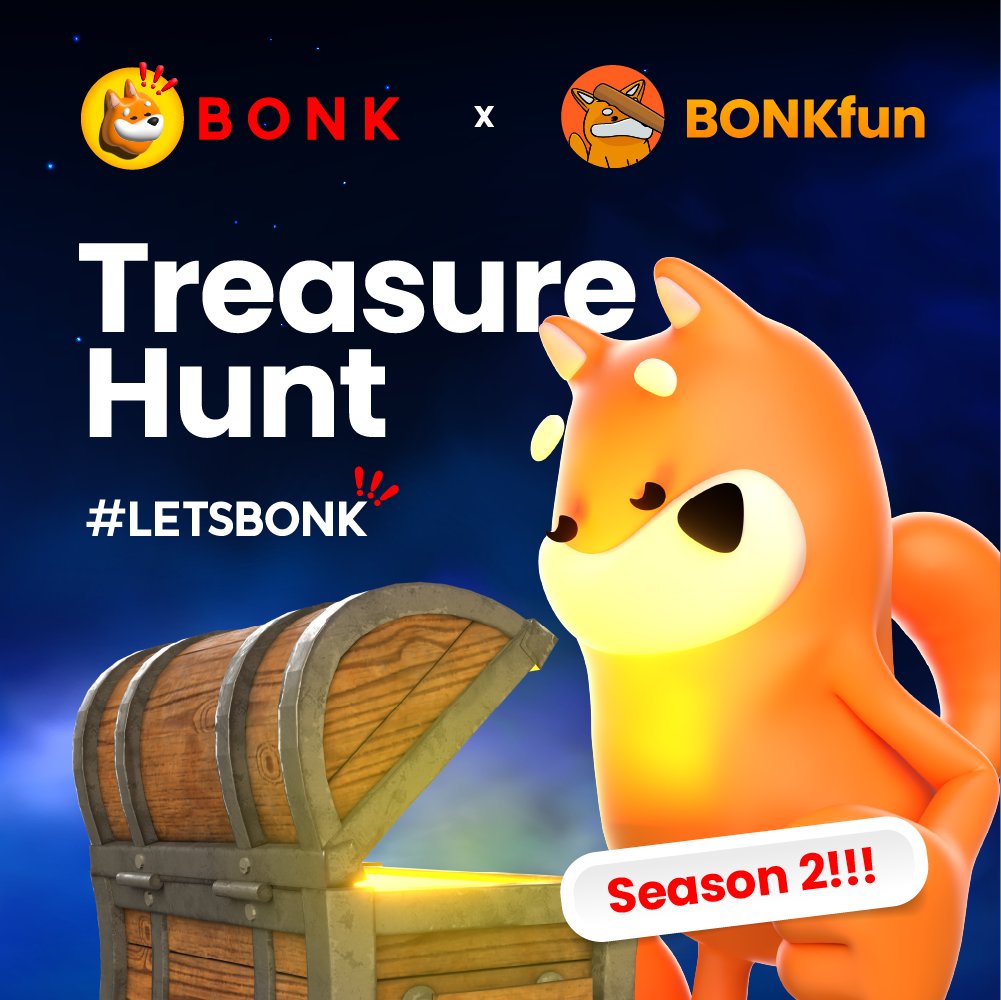 BONK TREASURE HUNT: SEASON 2 IS LIVE !!

 🇰🇷South Korea — your moment has arrived !
LootGO x <a href="/bonk_inu/">BONK!!!</a> just dropped the ultimate challenge: treasure chests LOADED with BONK rewards waiting to be claimed !
Here’s how to join the hunt:
 📲Download the LootGO app
  🚶Get moving IRL