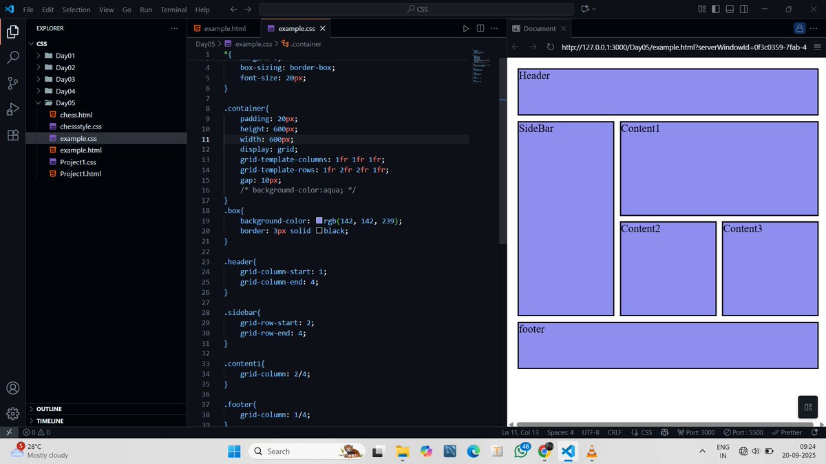 #Day11 Web development with
Rohit Negi Sir
 
Day 11 Complete....
Today Topics... 👇

✨What is Grid Layout in CSS? 
✨The Magic fr Unit:
✨Modern Spacing with gap:

#rohitnegi #coderArmy #mernstack #WebDevelopment #DefenseChallenge