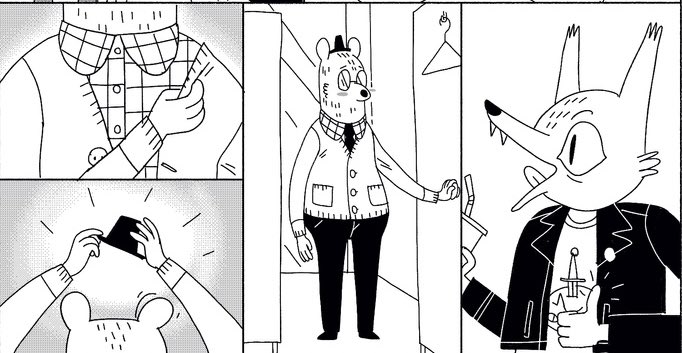 dampcanines's tweet image. throwback to my favorite panels in that official nitw in the woods comic