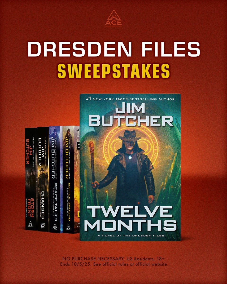 Starting today, enter for a chance to win all 18 books in the Dresden Files by Jim Butcher, including the upcoming Twelve Months!

sites.prh.com/dresdenfilessw…