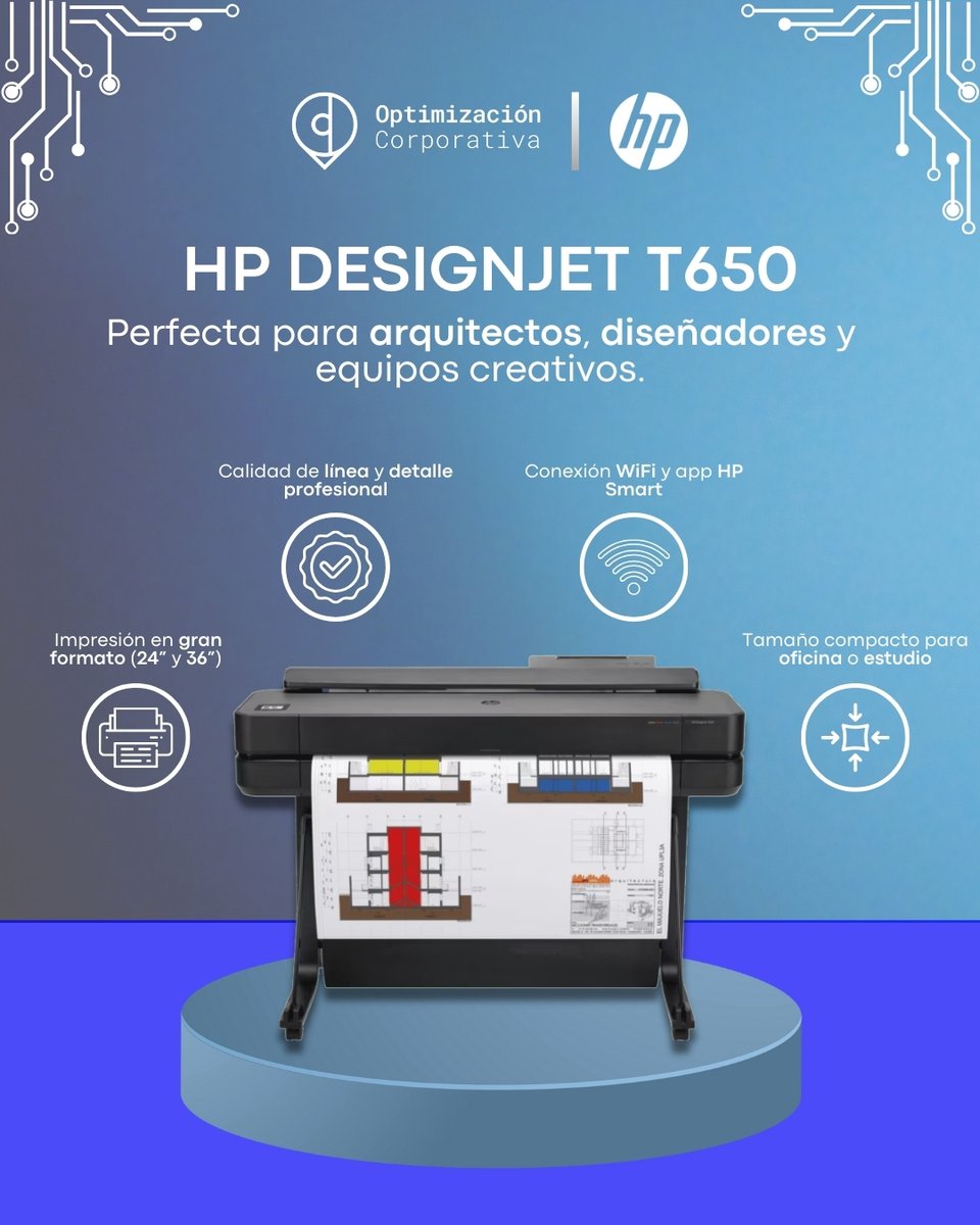 OPTIMIZACIONCO1's tweet image. Grandes ideas requieren gran formato.

HP DesignJet T650 imprime con detalle profesional.

#HPDesignJet #OptimizaciónCorporativa