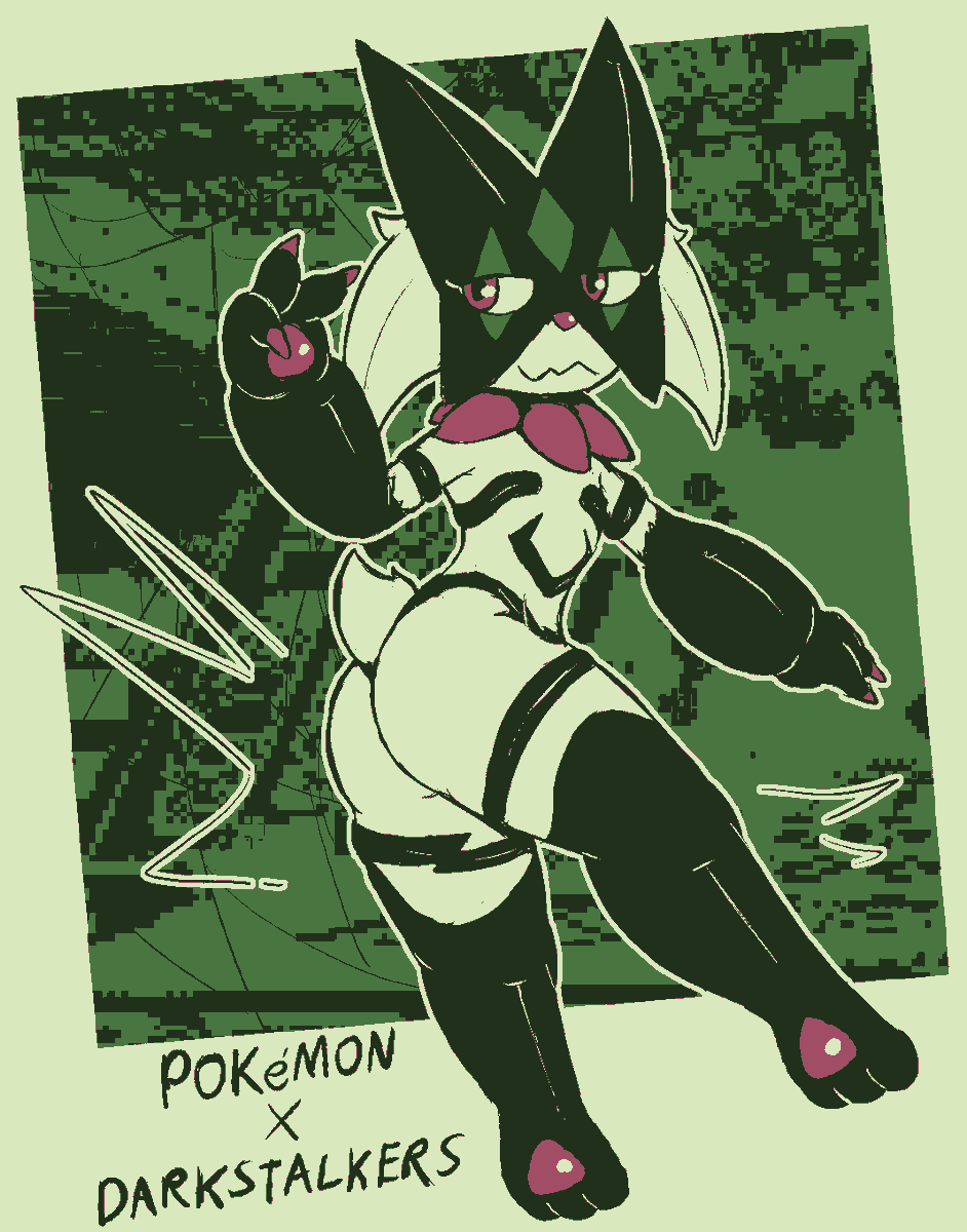 Meowscarada + Felicia - Pokemon (1996) + Darkstalkers / Vampire (1994)