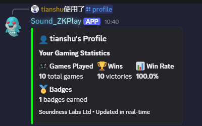 tianshu33's tweet photo. I’m thrilled!  I’ve won 10 games straight and earned my first badge! What an amazing milestone! @SoundnessLabs https://t.co/NcUqmdS5PQ
