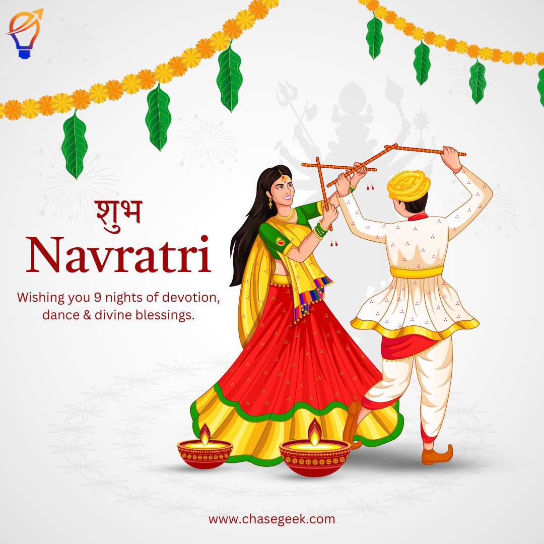 chasegeek's tweet image. Shubh Navratri!
Team ChaseGeek wishes you and your loved ones a season filled with devotion, vibrant dances, and divine blessings. ✨
#Navratri #ShubhNavratri #Navratri2023 #Garba #Devotion #Blessings #ChaseGeek