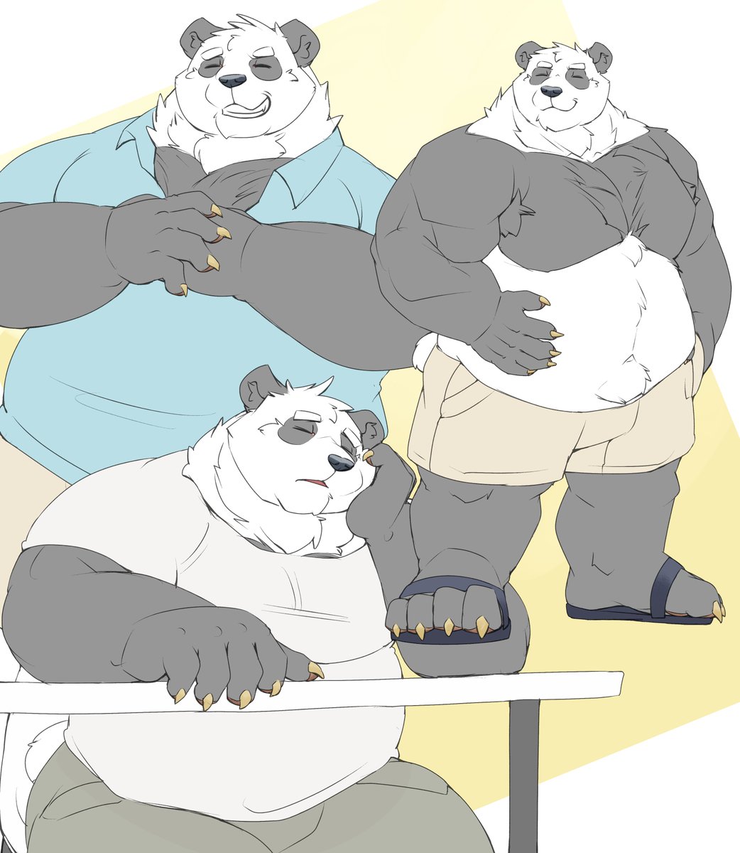 Over slept for over so many hours!!! I was in a panda mood and it's been some time so I decided to make a friendly giant panda guy~! And yes his eyes are like that, thought it would be fun to have a character with those kind of eyes~! #furry #furryart #oc