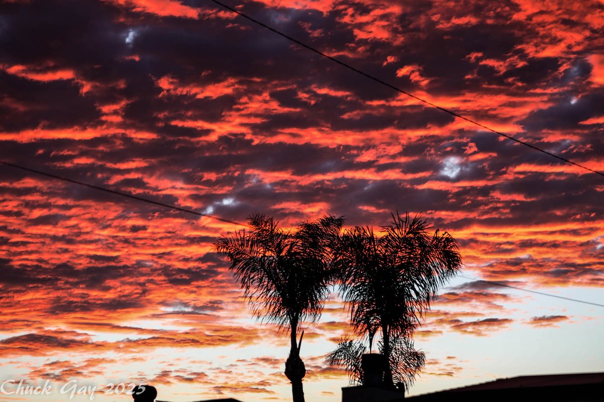 MrNeato's tweet photo. @ChloeKoast @BrookeBrighton @GarofaloWX I took this sunset shot from my front yard tonight around 6:30PM. #SoCalSunset https://t.co/rhmMT01tF1