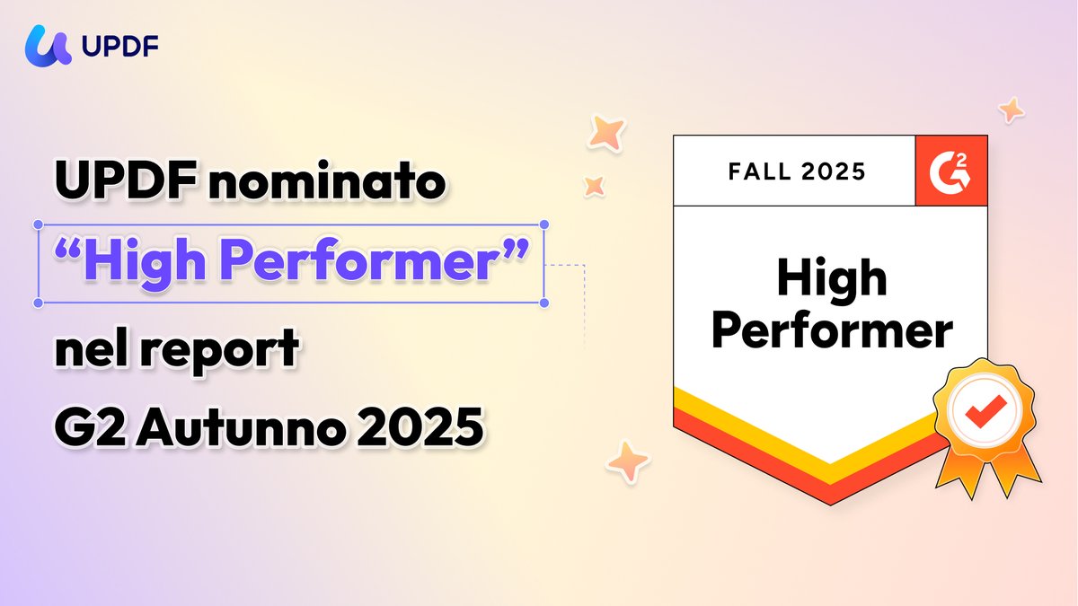 updfinit's tweet image. 🏆 UPDF è stato riconosciuto come "High Performer" nei G2 Fall 2025 Reports!
Un altro traguardo che conferma la fiducia dei nostri utenti e la qualità del nostro prodotto. 💜
🔗 Leggi la notizia completa: updf.com/news/updf-hono…
#UPDF #G2 #HighPerformer #Produttività #PDF #AI