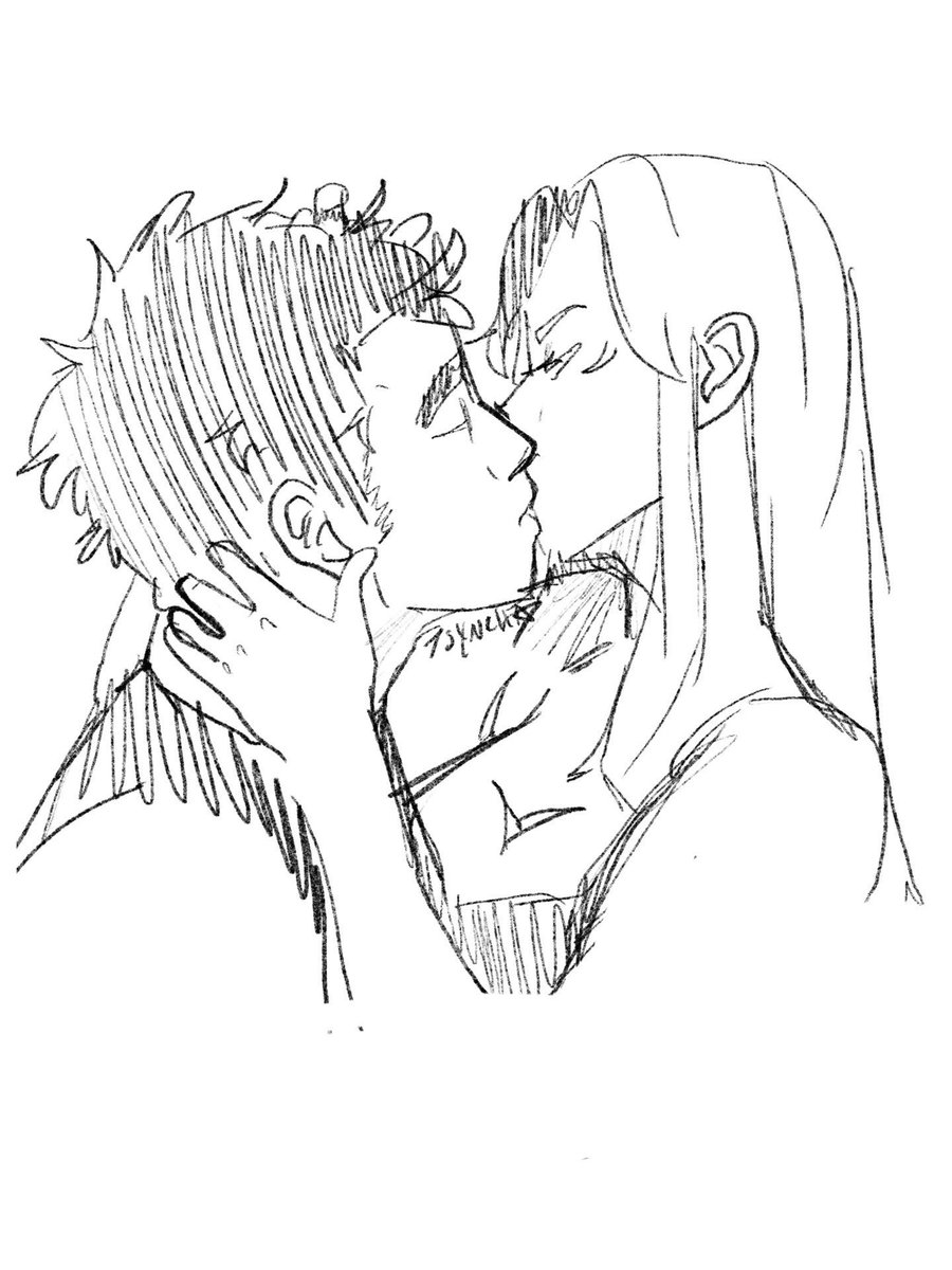 Drawing people kissing makes me a feel a way #winterhawk #ironsnow, image size:900x1200