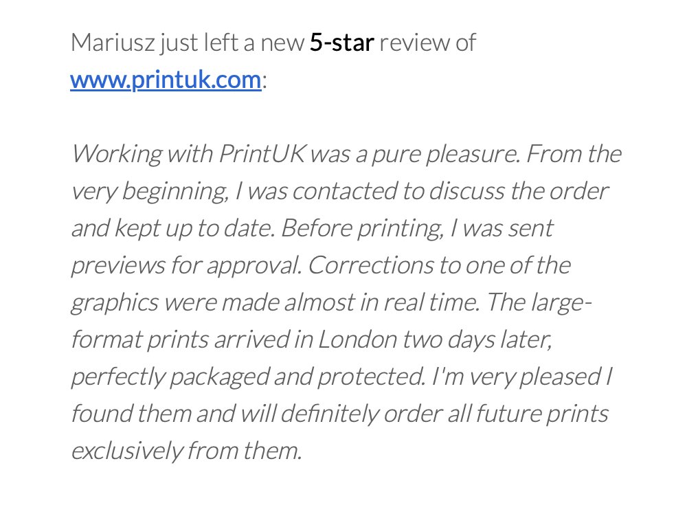 What we like to see on a Monday morning! Another 5 Star review 

#Review #5star #trustpilot #printing #Commercialprinting #Darlington #PrintUK