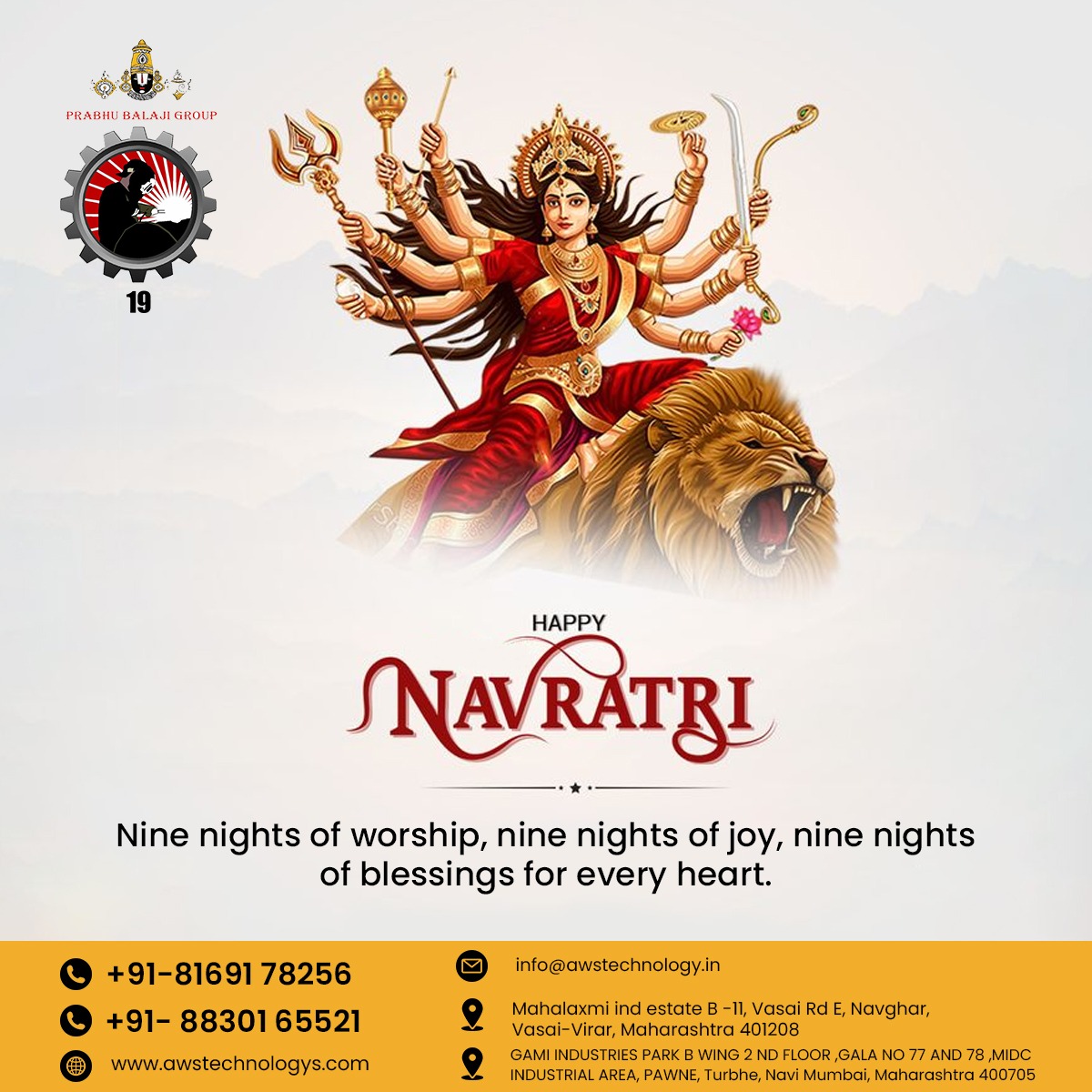 AWS_Tech_Center's tweet image. Shubh Navratri from AWS Technology

Navratri is a celebration of devotion, courage, and new beginnings. Just as Maa Durga symbolizes power and positivity, at AWS Technology we are committed.

#ShubhNavratri #AWSTechnology #PrabhuBalajiGroup #FestivalOfIndia #InnovationAndGrowth