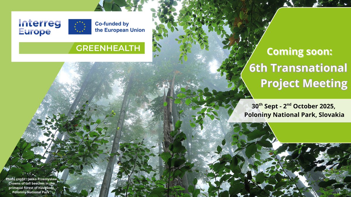 ⏳ Impatient for the #GREENHEALTH Transnational Project Meeting next week in Poloniny National Park, Slovakia! We’ll share experiences and start peer reviews. Together with our stakeholders we will join forces towards boosting biodiversity and people´s wellbeing.  🌲🌼Stay tuned!