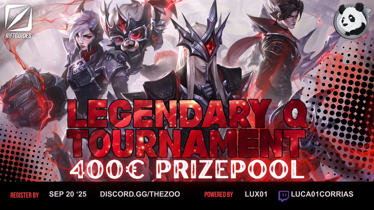 🚨 LQ REGISTRATION IS LIVE 🚨

🏆 Legendary Queue Tournament — sign-ups open now
✅ Eligibility: Legend rank (this season) EU
🔗 Apply: discord.gg/thezoo

#WildRift #LegendaryQueue
