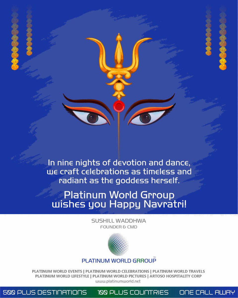 Wishing you and your family a vibrant and blessed Navratri. 🌸 and enjoy the Nine nights of devotion, dance and celebration. ✨
#PlatinumWorldGrroup 
#HappyNavratri #FestivalOfJoy