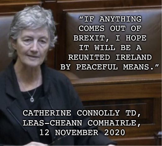 FinnEoghan's tweet image. Five years ago, Catherine Connolly was advocating Irish reunification as a TD, saying “We will be a much better country for it and I hope that is what comes out of all of this.”
She was Leas-Cheann Comhairle at the time, the Dáil’s second-highest office 🇮🇪 #Áras25 #irishunity
