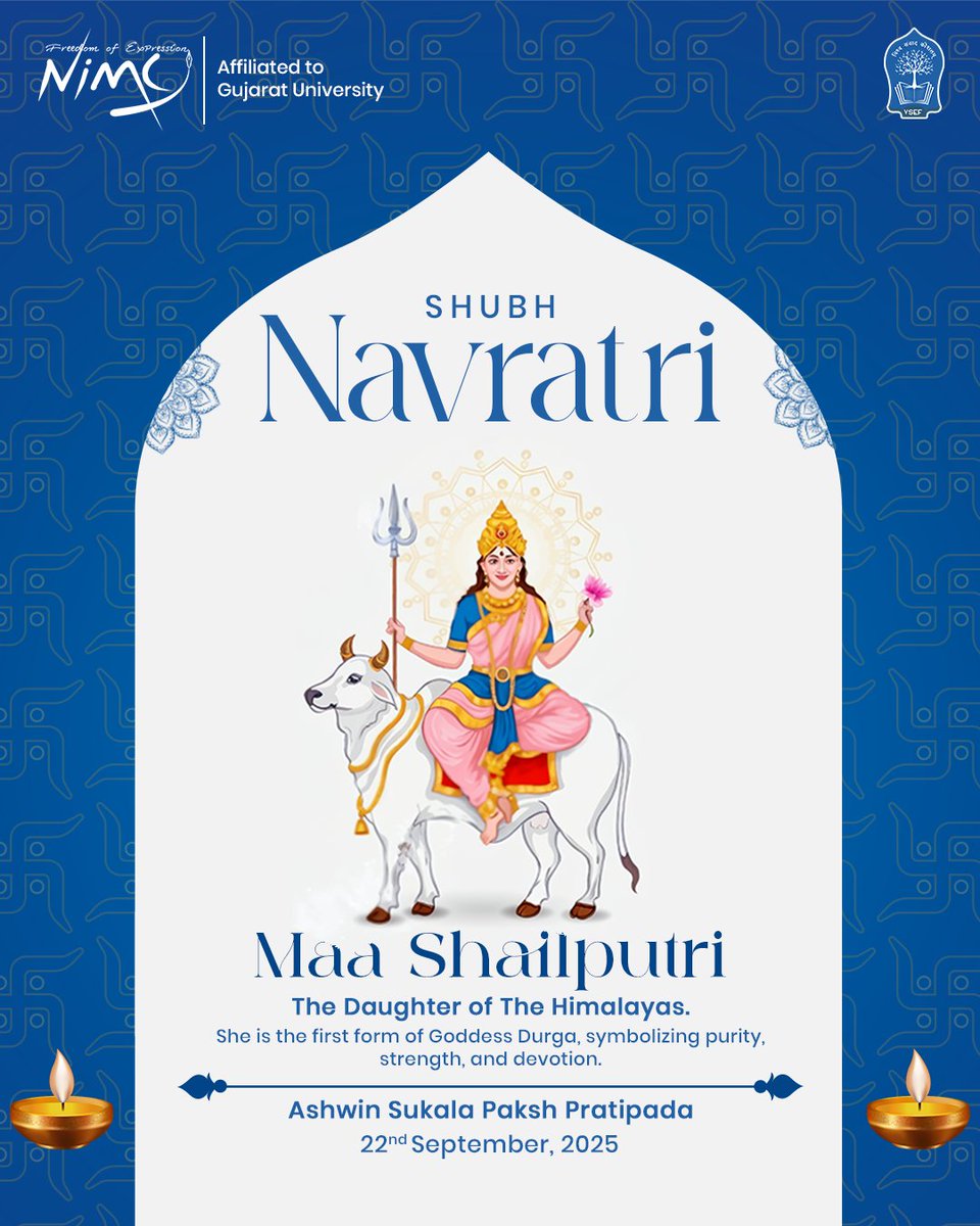 #Day1 of Navratri begins with the blessings of Goddess Shailaputri.
May her divine strength fill our lives with courage and positivity. 

#NavratriDay1 #Navratri #Navratri2025 #GoddessShailaputri #MatajiBlessings #HappyNavratri #DivineEnergy #Journalism #MediaCollage