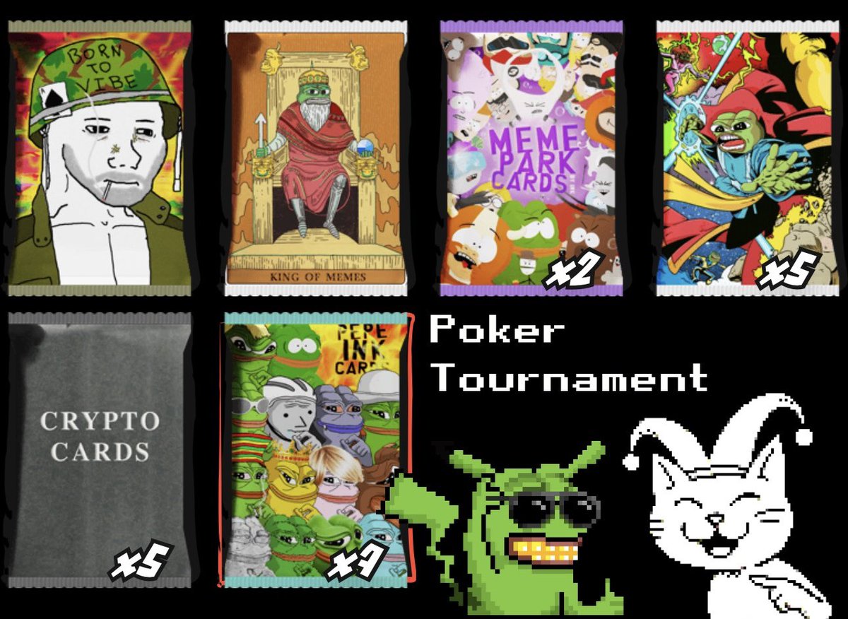🎲 PEPEMON ETH POKER TOURNAMENT 🐸♠️ With <a href="/vibechain/"></a> card packs pool prizes🏆🙌

No utility? No problem🫡 Just pure chaos, bluffing frogs &amp; meme chips on the table.
🃏 Bring your luck. Bring your frogs. Bring your poker face 😎

Coming soon… for <a href="/ETH_PEPEMON/">PEPEMON⚡️</a> <a href="/vibechain/"></a> &amp;