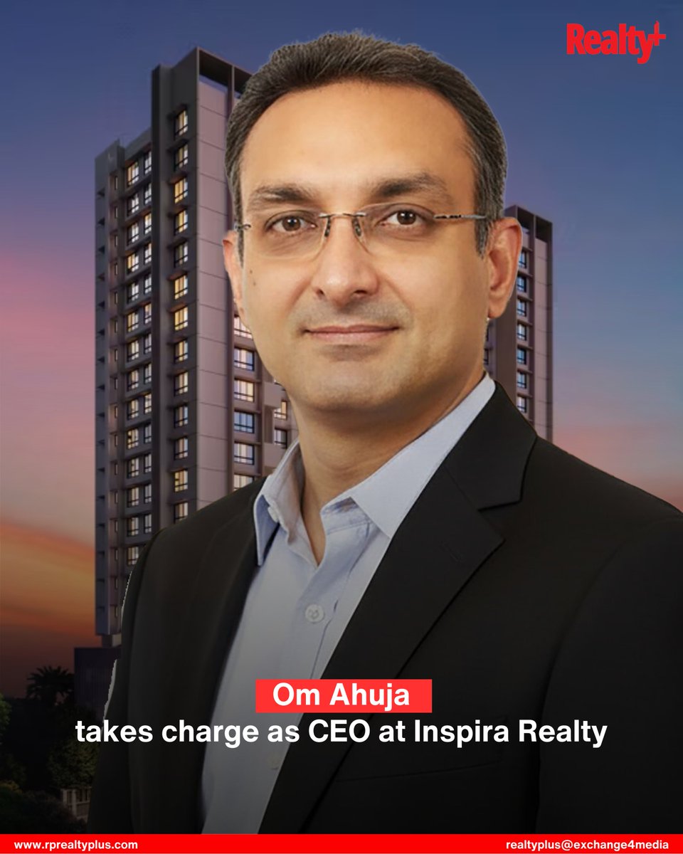 RPRealtyPlus's tweet image. We are delighted to announce the appointment of Om Ahuja as the new CEO of Inspira Realty. With his proven leadership and deep expertise in the real estate sector.

Read more: rprealtyplus.com/article/om-ahu…

#InspiraRealty #CEOAppointment #RealEstateLeadership #Growth #Innovation