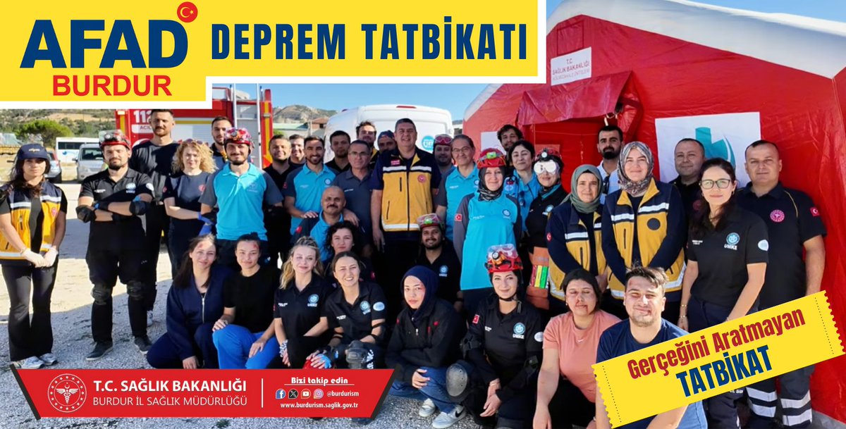 Depreme Hazırlık İçin Kapsamlı Tatbikat Gerçekleştirildi.  Burdur Valiliği himayelerinde, AFAD İl Müdürlüğü koordinesinde gerçekleşen afet tatbikatına İl Sağlık Müdürümüz Dr. M. Murat ERK'te bizzat katıldı.
youtu.be/OKVylnMbIXQ?si…