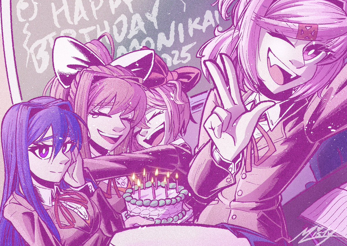 Happy birthday to Monika and a happy 8 year anniversary to #DokiDokiLiteratureClub !