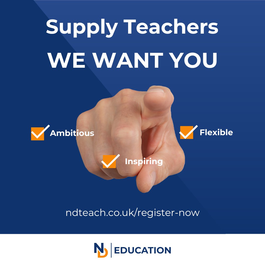 Are you a Supply Teacher looking for work? 

We're on the lookout for talented, inspiring people to register to New Directions. With offices located all over England and Wales, we work with schools to provide the best education for students. Register now! new-directions.co.uk/education/cand…