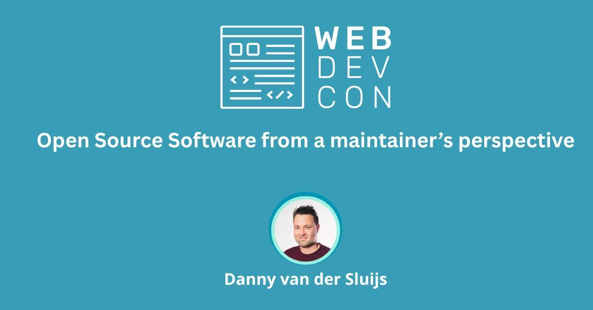WebdevconNL's tweet image. 🎤 Danny van der Sluis spoke at Webdevcon! 

The talk &apos;Open Source Software from a maintainer’s perspective&apos; is now live!💪 🚀 

🎥 Watch it here: webdevcon.nl/session/open-s… 

#wdc25 #stackagnostic #webdevcon