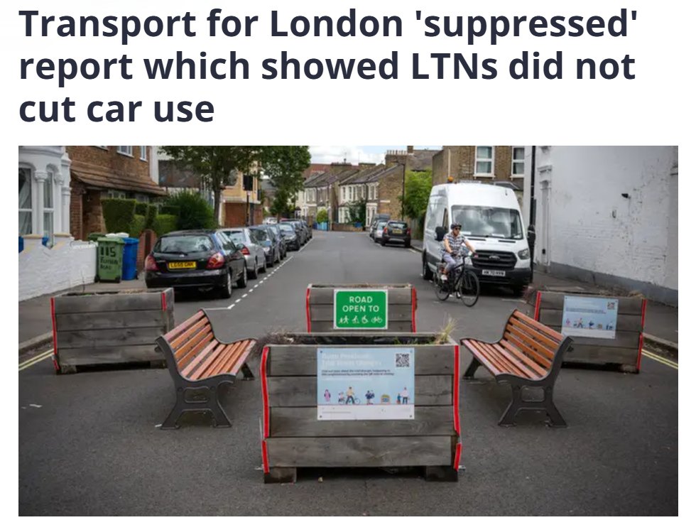 A council claiming LTNs reduce car use, knowingly increased traffic congestion, vehicle miles &amp; toxic emissions on the road where a child died due to air pollution exposure. Research showing their claim to be false, was then defunded &amp; buried by TfL. lbc.co.uk/article/transp…