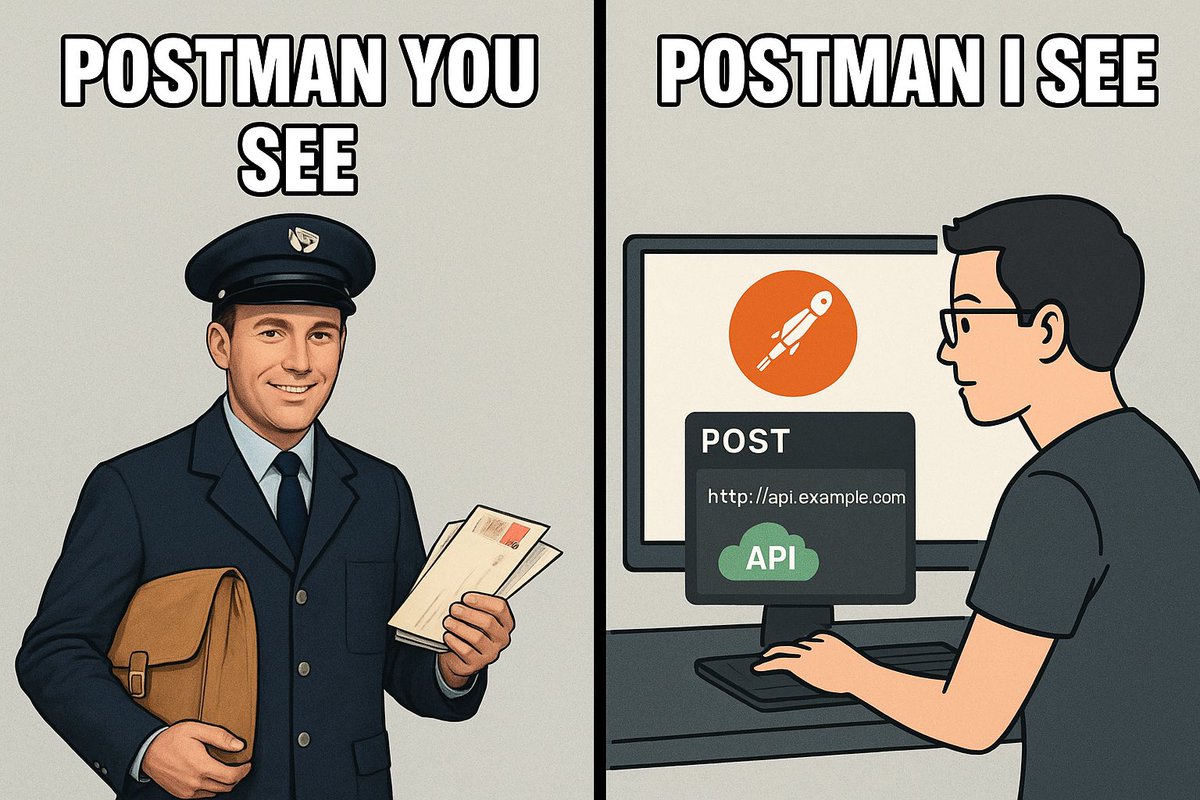 AslmJS's tweet image. “Postman you see: 📬
Postman I see: 🚀 API calls at 2 AM.
We are not the same, brother. #DeveloperLife #Postman”