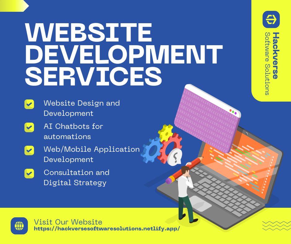 frankdotdev's tweet image. Hackverse offers
- Custom software development
- Web and mobile app development
- Tech consultation services
- Scalable and powerful solutions
- Services include:
    - Website development
    - SaaS
    - Automation bots
    - More
wa.me/message/ZWT6RQ…
hackversesoftwaresolutions.netlify.app