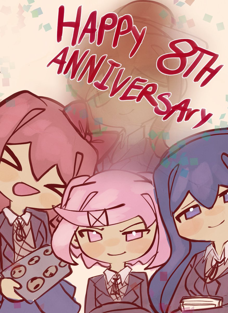 Lovender_porple's tweet image. HAPPY DDLC ANNIVERSARY EVERYONES HERE, no one got left behind.....

#ddlc #dokidokiliteratureclub