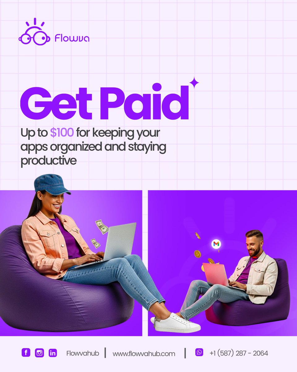 Getting things done isn’t just about discipline it’s about using the right flow.

Flowva makes staying productive rewarding. Keep your apps organized, stay consistent, and earn up to $100 while you work smarter.

Because productivity should pay back.

#flowvahub #stayproductive