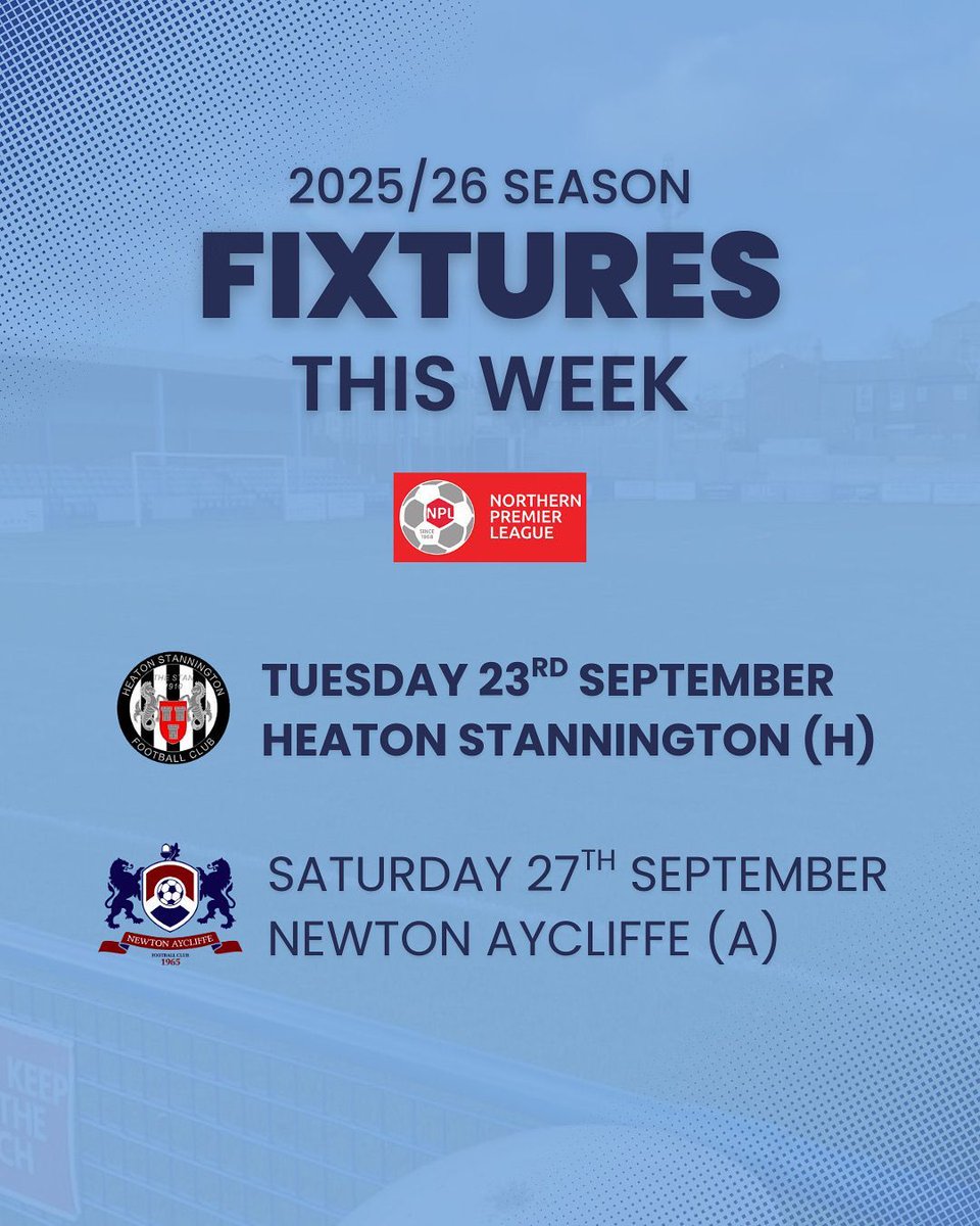 Ossett United FC (@ossettunited) on Twitter photo Coming up this week…
This week’s fixtures see us host @heatonstan tomorrow evening and then we head up to face <a href="/NAycliffeFC/">Newton Aycliffe FC</a> on Saturday.
Coach is available for Saturday’s trip up North. Details to follow.
#OUFC #StrongerTogether Coming up this week…
This week’s fixtures see us host @heatonstan tomorrow evening and then we head up to face <a href="/NAycliffeFC/">Newton Aycliffe FC</a> on Saturday.
Coach is available for Saturday’s trip up North. Details to follow.
#OUFC #StrongerTogether