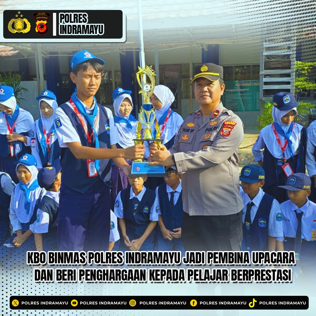 Sat Binmas Polres Indramayu Polda Jabar melaksanakan kegiatan pembinaan kepada pelajar melalui upacara bendera di SMP Negeri 1 Indramayu, Kecamatan Indramayu, Senin (22/9/2025). 

Selain menjadi pembina upacara, Sat Binmas juga memberikan penghargaan kepada pelajar berprestasi.