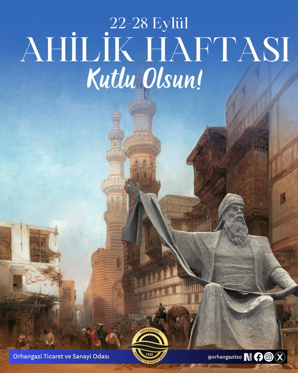 Hoşgörünün, dayanışmanın, kardeşliğin ve dürüstlüğün simgesi olan "Ahilik kültürünü" yaşatarak geleceğe taşıyan tüm ticaret erbapları ile esnaf ve sanatkârlarımızın Ahilik Haftası’nı en içten dileklerimizle kutluyoruz. 
#AhilikHaftası #AhilikHaftası #AhiEvran