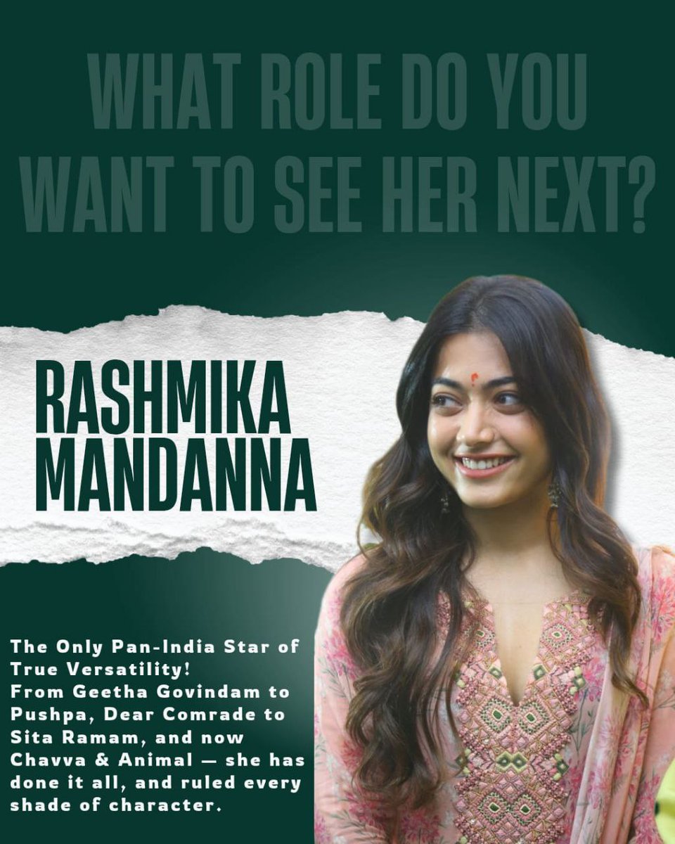 Rashmika_thopu's tweet photo. "Rashmika Mandanna: Versatility at its best, mastering every character effortlessly!"#RashmikaMandanna #VersatileStar #PanIndia #ActingQueen https://t.co/YLzEv5OKlh