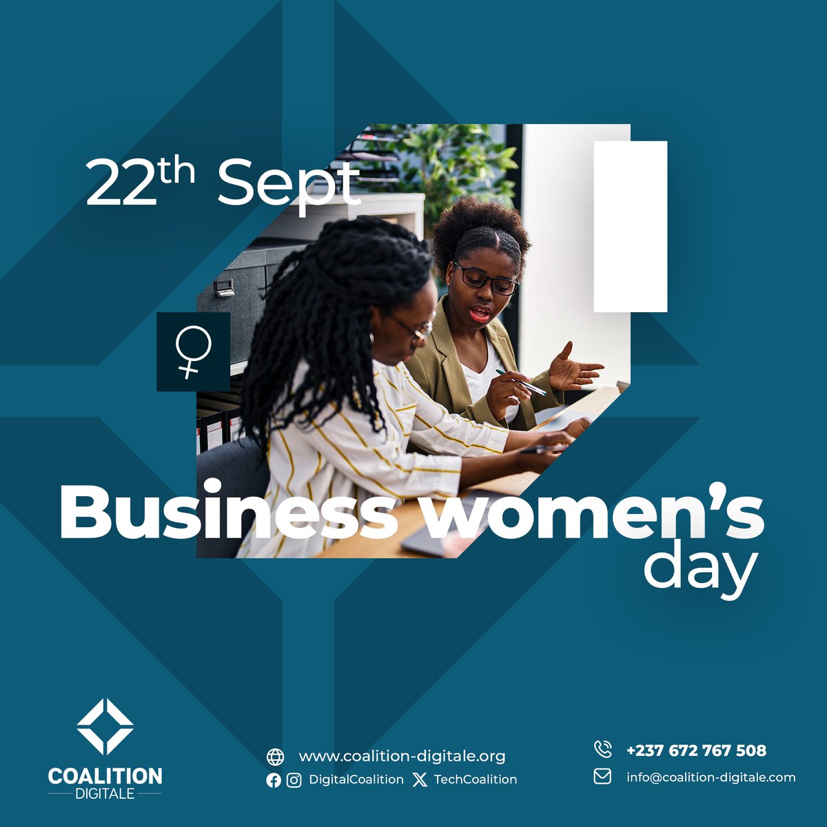 TechCoalition's tweet image. Happy Business Women’s Day! 🎉💼 ♀️
-Never forget how wildly capable you are
-Your achievements inspire us all! 
-Kudos to those who support women-owned businesses
#WomenInBusiness
#BusinessWomensDay #CoalitionDigitale #DigitalCoalition