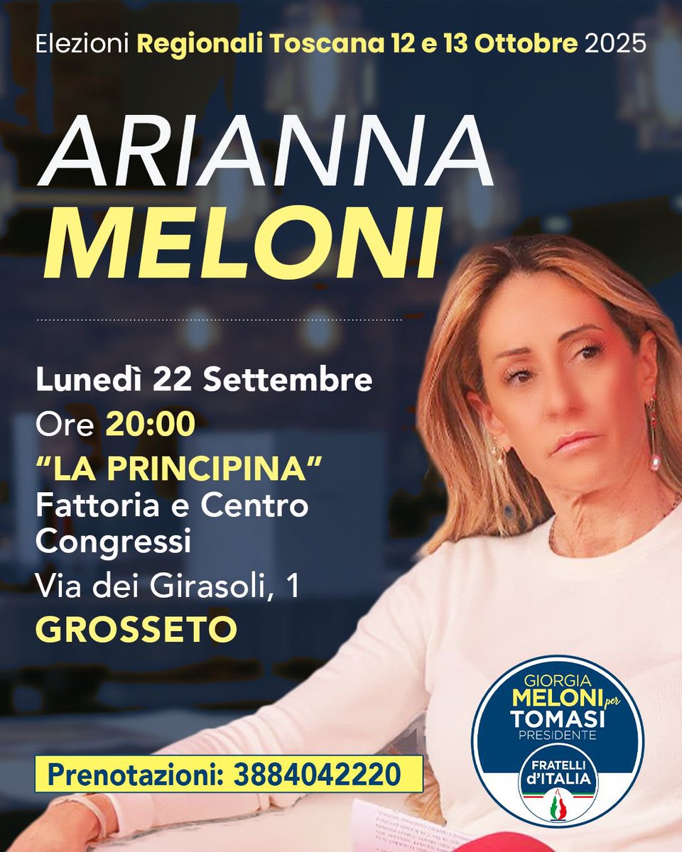 Questa sera a Grosseto per Tomasi Presidente🇮🇹