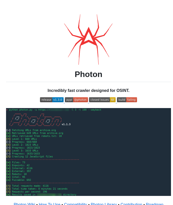 tom_doerr's tweet photo. fast web crawler for osint and recon https://t.co/grBO5ZaTDR