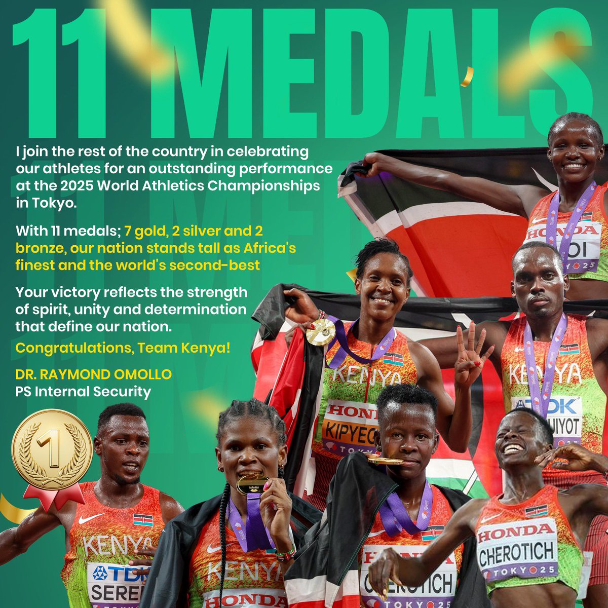 Our athletes ran with our dreams on their back. #HongeraTeamKenya
