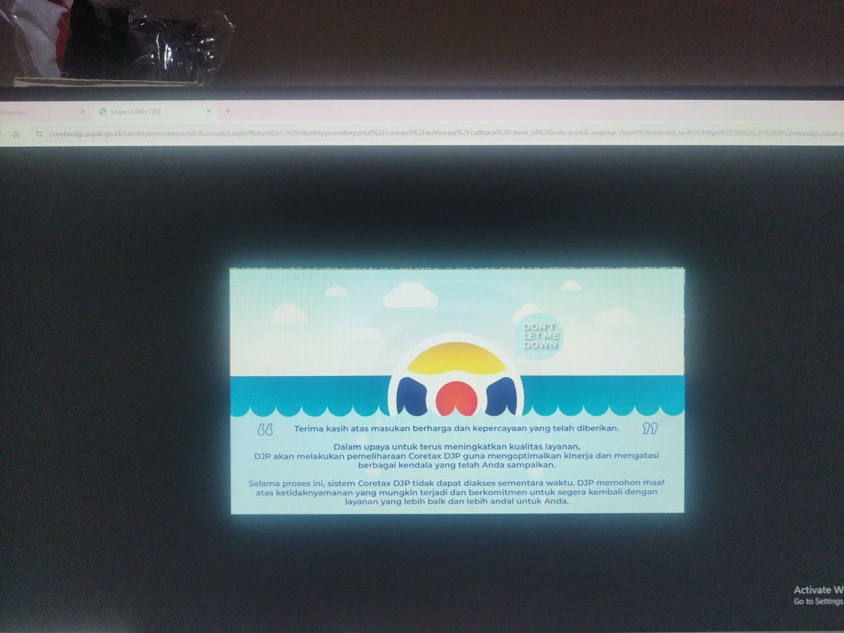 Ayu__96's tweet photo. @kring_pajak Kan ambis maintenance kemarin min 😭 https://t.co/10Aq6Ib0Kp