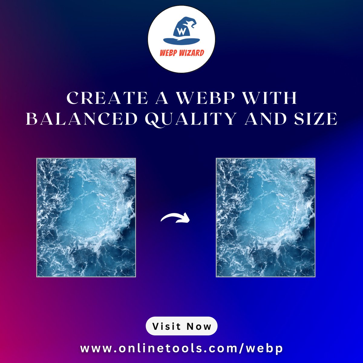 WebpWizard's tweet image. In this example, we upload a PNG image of blue water and convert it to a WebP image.
Try our Tool: onlinetools.com/webp/convert-p…
#browserling #webp #imageoptimization #pngconversion #webperformance #fastloading #webdev #techtrends #digitaltools