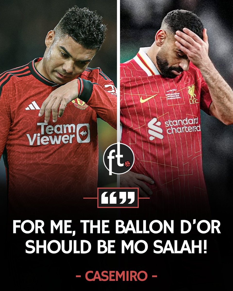 🗣️ Casemiro: "For me, the Ballon d'Or winner should be Mo Salah."

He's the best player. He scores so much, provides so many assists. The most balanced player last season was Salah." 🇪🇬