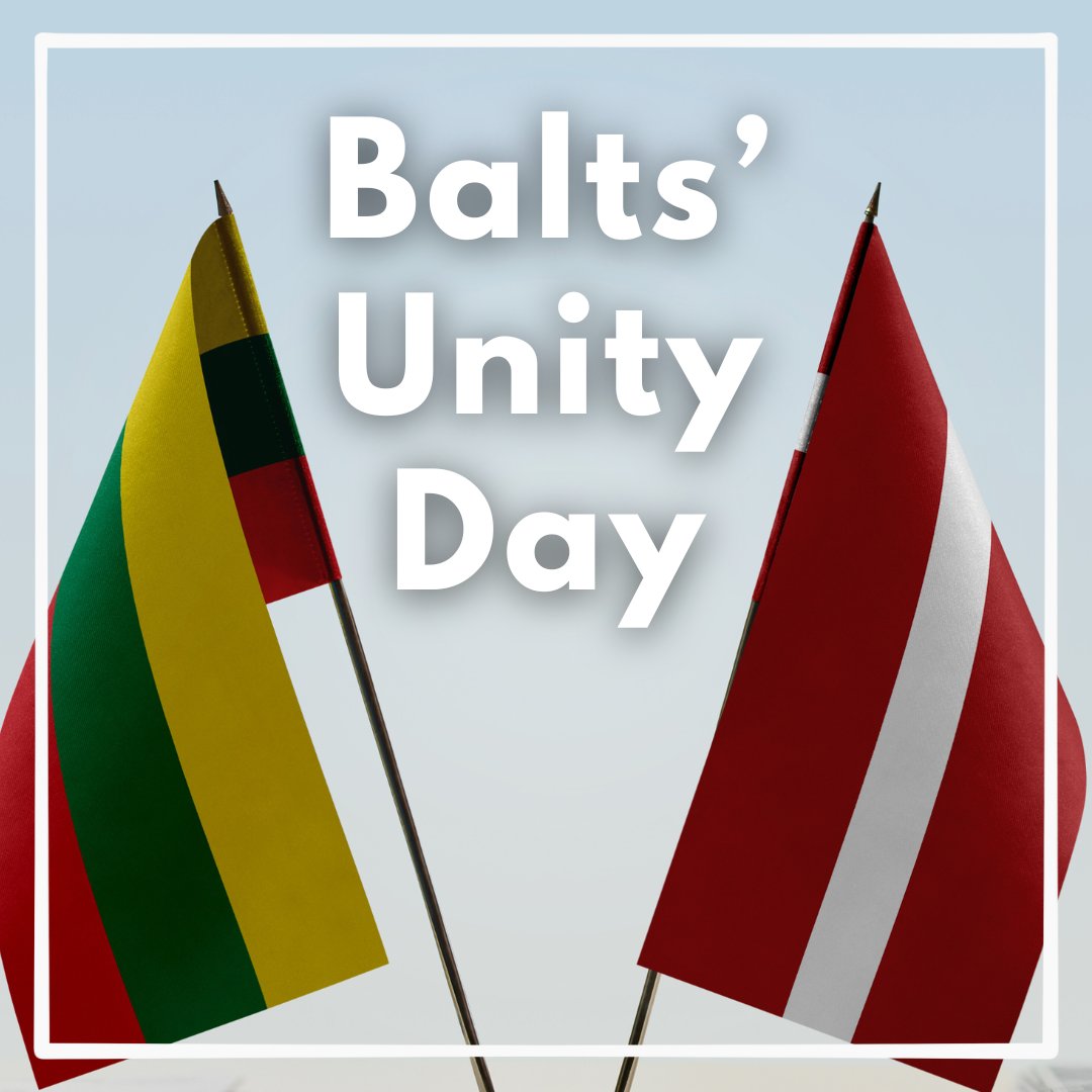 From Lithuania to #Latvia: congratulations on Baltic Unity Day! 🇱🇹🤝🇱🇻

We‘ve always been stronger together, and today we celebrate the unbreakable bond between our brotherly nations. Vienoti mēs esam stiprāki! 1/2 #TegyvuojaBaltųVienybė #LaiDzīvoBaltuVienība