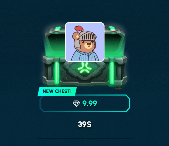 🎉Giving away 5 spins for this chest. 🎉

Chest contains: 

🔹 <a href="/bearish_af/">BEARISH</a> -0.15%
🔹 <a href="/onchainheroes/">Onchain Heroes | Idle RPG</a> - 0.18%
🔹 <a href="/finalbosuX/">Finalbosu</a> - 0.45%
🔹 <a href="/kabuxyz/">Kabu</a> - 1.1%
🔹 <a href="/pengztracted/">Pengztracted</a> - 1.2%
🔹 <a href="/myBUUMEE/">BUUMEE</a> - 1.8%

Drop your wallets, and good luck!  👇