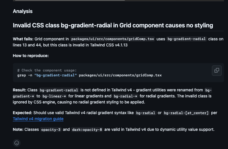 <a href="/vercel/">Vercel</a> Agent is expensive but it actually caught a Tailwind v4 class migration bug that other bots missed 🤯

Full codebase-aware reviews, framework optimizations, and inline analysis.

Finally, a bot that understands context!