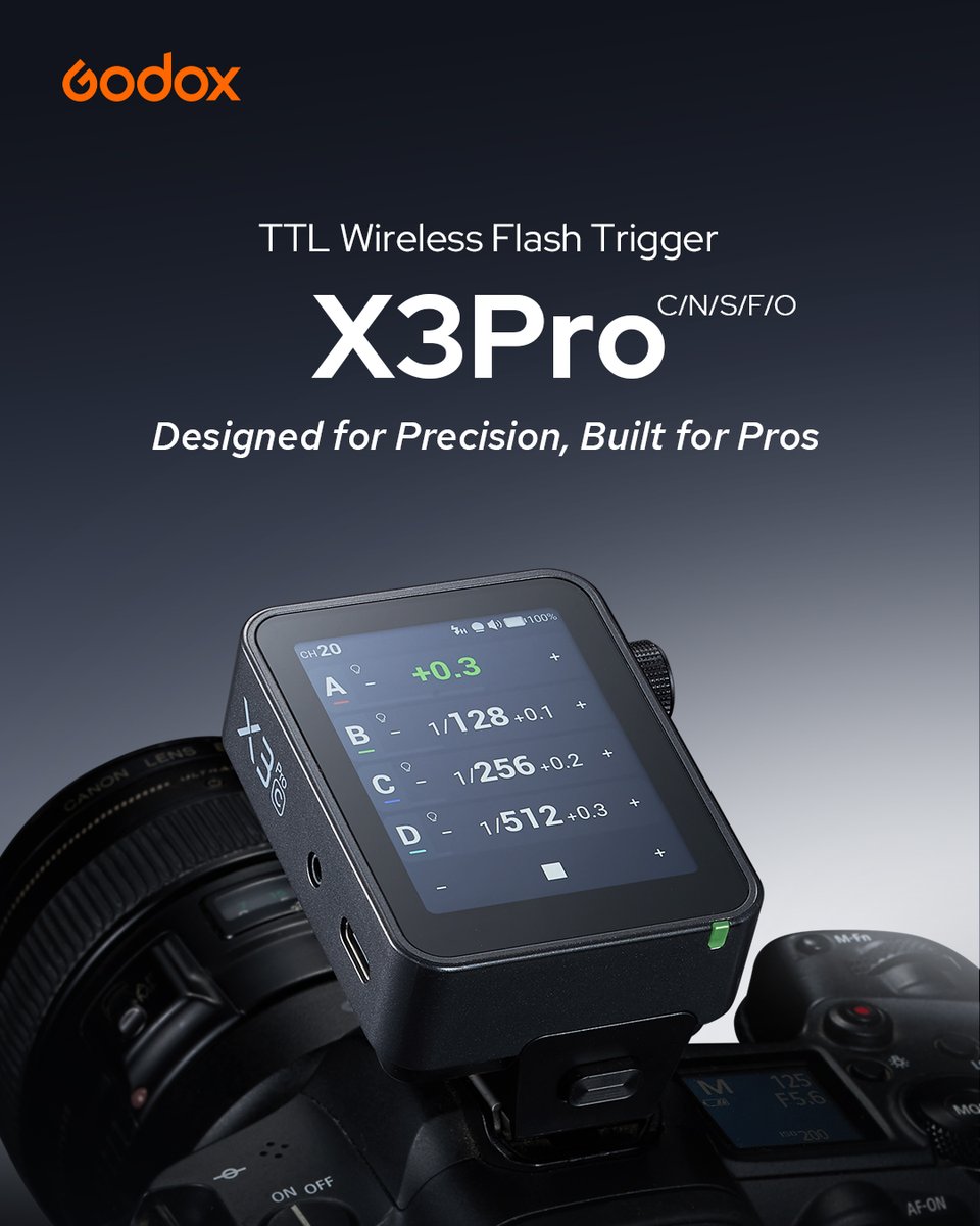 GodoxGlobal's tweet image. 🔥 Surprise drop! Meet the Godox X3Pro — pro-level lighting control in a compact form.
Touchscreen, 16-group control, Bluetooth + app support, TCM, shutter control &amp;amp; USB-C fast charging — all for just $99 (RRP).
Ready to upgrade your workflow?
#Godox #X3Pro