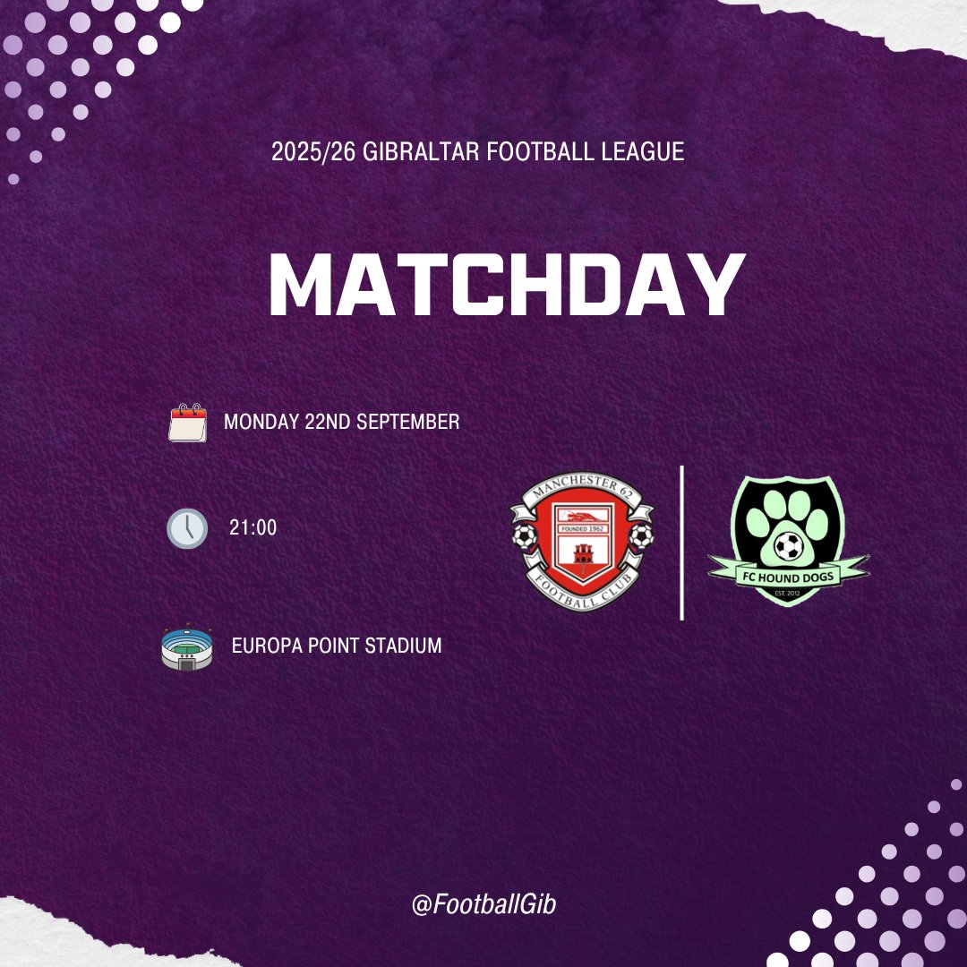 Football Gibraltar ⚽️🇬🇮 (@footballgib) on Twitter photo Monday night's action in the #GFL sees <a href="/Man62FC/">Manchester 1962 FC</a> take on <a href="/FCHoundDogs/">FC Hound Dogs</a> at 9pm.
#Gibraltar Monday night's action in the #GFL sees <a href="/Man62FC/">Manchester 1962 FC</a> take on <a href="/FCHoundDogs/">FC Hound Dogs</a> at 9pm.
#Gibraltar